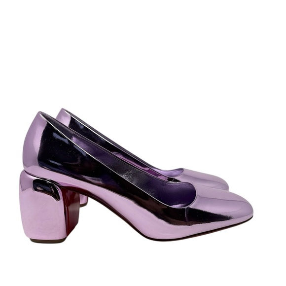 Christian Louboutin Minny 70 Metallic Purple Patent Leather Pumps Size 39.5 - Picture 2 of 9